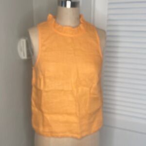 J. Crew Sleeveless Orange Ruffle Top Sz S NWT